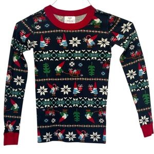 Hanna Andersson Gnome Sweet Holiday Long Sleeve Organic Cotton Pajama Top Sz 8